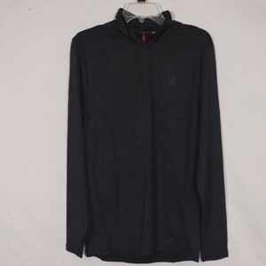 NWT Spyder Black Camo Jacquard 1/4 Zip Top Mens Size Medium Workout Top